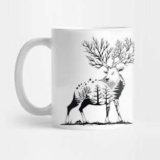 deer with forest background Mug